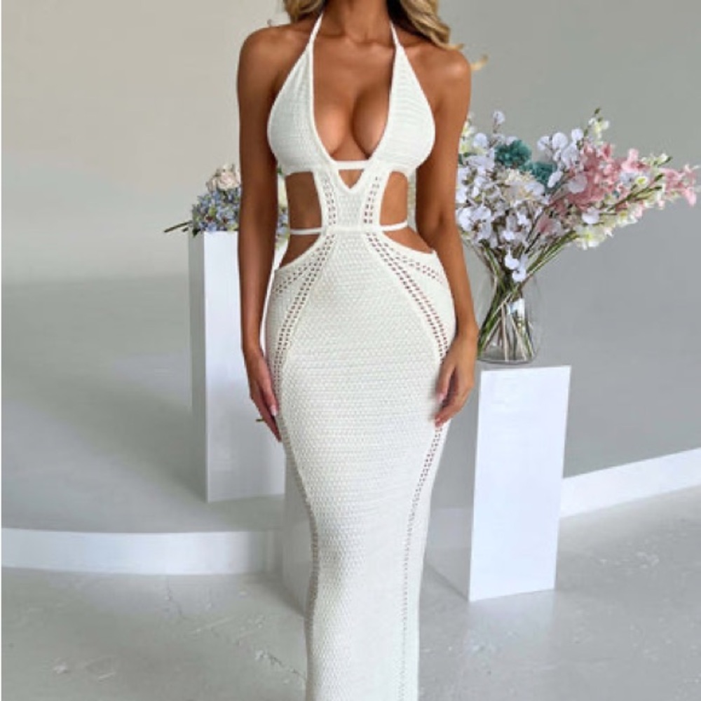 Babyboo Arabella Cream Knit Maxi Dress